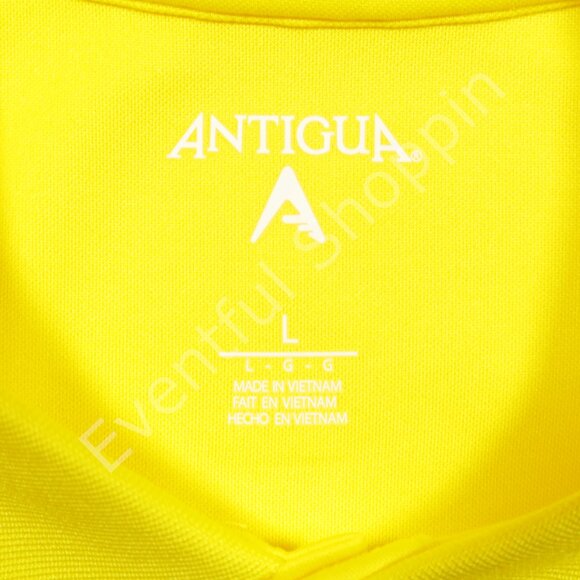 Antigua Polo Shirt Mens Large Yellow Harbor Club Golf Short Sleeve Performance - Picture 5 of 6